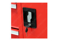 Merah 6 Laci 1 Pintu Bergulir Alat 42 Inch Kabinet Keamanan Kunci Silinder