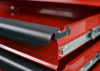 Merah Tugas berat Penyimpanan Alat Logam Kabinet Toolbox Di Atas Roda Dikunci