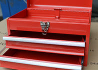 14 Inch Merah Mini Logam Penyimpanan Alat Portabel Profesional Dengan Kunci / 2 Laci